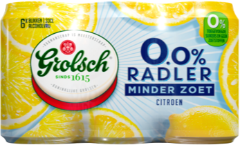 Grolsch 0.0% Radler Minder Zoet sixpack met blikjes van 33cl Grolsch 0.0% Radler Minder Zoet sixpack met blikjes van 33cl